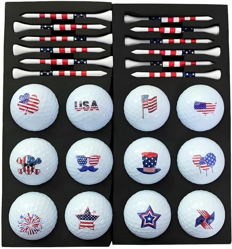 Lightahead USGolfer – Set of 12 Unique Emoticon Fun Putting Practice Golf Balls, Randomly Selected from Listing Images – Novelty Golf Gift - Image 1